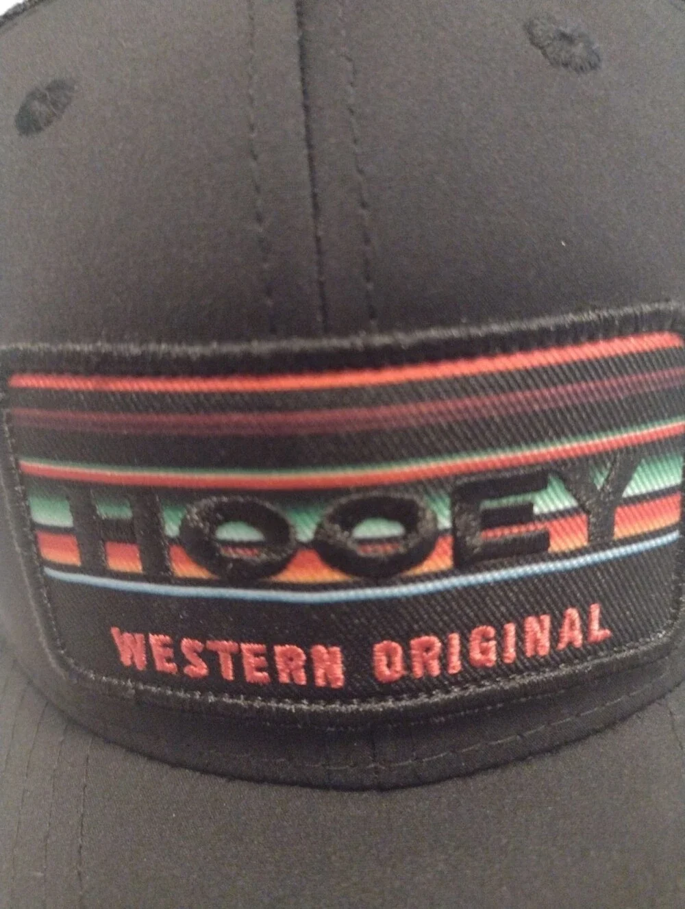 Hooey Trucker Cap Hat Youth Black Mesh Snapback Adjustable Striped Patch